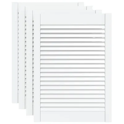 Image de vidaXL Portes d'armoire design à lamelles 4 pcs. Blanc 69x49,4 cm Bois massif