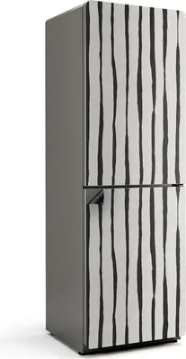 Produktbild von Vertikale verzerrte Streifen – Magnetische Kühlschrank Abdeckung – Dekorfolie magnetisch Küche – Kühlschrank Magnet Deko – selbstklebende Magnettafel – Magnetfolie für Kühlschranktür – 60x180 cm