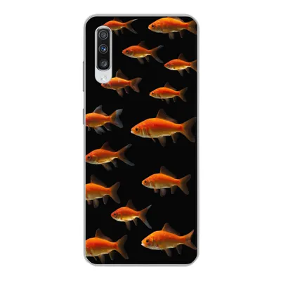 Produktbild von MuchoWow® Handyhülle Schutzhülle Hülle für Samsung Galaxy A70 Goldfisch - Tiere - Schwarz Silikon Softcase Handy Hülle - Schutzhaube
