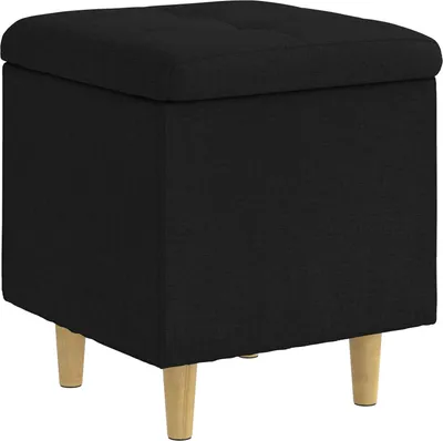 Produktbild von vidaXL Aufbewahrungsottomane mit Kissen Schwarz 40 x 40 x 45 cm Stoff