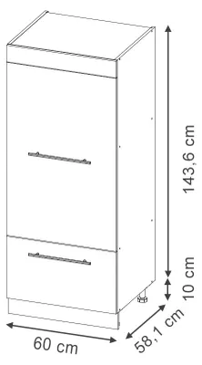 Obrázok produktu pre Kuchynská potravinová skriňa Vicco Fame-Line Tmavo-sivá/biely 60 cm, Model 62648