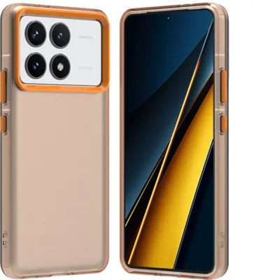 Obrázek produktu pro Pouzdro pro Xiaomi Poco F6 Pro, tenké poloprůhledné matné nárazuvzdorné pouzdro na telefon Pomerančový
