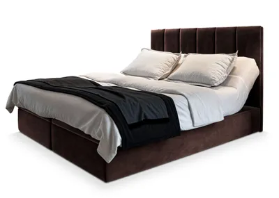Produktbild von Masseno Boxspringbett BARINO 140x200 cm Komplett-Set mit Bonell Matratze und Topper, Polsterbett mit Bettkästen -Braun, KRONOS 06