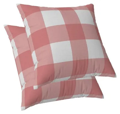 Productafbeelding van Kussensloopsets, ruitdessin, roze, 45x45 cm, 2 stuks, polyester