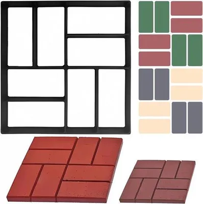 Obrázek produktu pro Betonová forma vhodná pro odlévání dlažebních kostek, forma pro kutily vhodná k výrobě dlažby, 40 x 40 cm, vhodná pro dvory a zahrady.