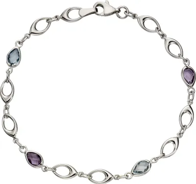 Produktbild von Fascination by Ellen K. Armband 375/- Gold 19cm weiß Amethyst 324360155-19-2