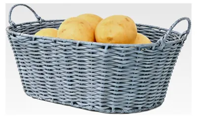 Produktbild von Picknickkorb und Kartoffelkorb, Aufbewahrungskorb für Gemüse und Obst mit Griffen, platzsparender Wickerkorb für Kartoffeln, Obst, Gemüse und Ernte, Haushaltskorb für die Speisekammer