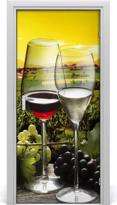 Produktbild von Tulup Türaufkleber 95x205 cm Dekorative Aufkleber Selbstklebend Wasserdichte Tapete Abnehmbar Schlafzimmer Wohnzimmer Wohnkultur - Wein und Trauben