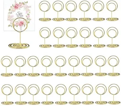 Produktbild von Goldene Platzkartenhalter 30 Stück, Fotohalter, für Hochzeiten, Bankette
