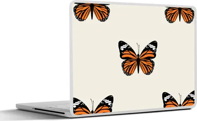 Produktbild von MuchoWow® Laptop Aufkleber Sticker Cover Schmetterling - Insekten - Muster 25x18 cm - Laptop-Deko