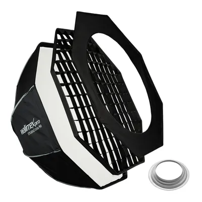 Obrázok produktu pre Walimex pro Studio Softbox Octagon 90 cm + adaptér pre softbox Hensel Expert, otočný o 360°, vrátane mriežky, masky, adaptéra Bowens a prepravnej tašky, ideálny na portréty a kozmetické zábery