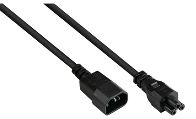Produktbild von Kaltgeräteverlängerung C14 an C5, 2m, 0,75mm2, schwarz