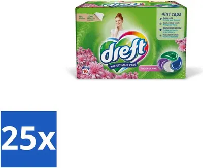 Produktbild von Dreft - Waschmittelkapseln - Hauch von Pink - Duftende Pflege - 16 Wäschen - Vorteilspack - 25 Stücke