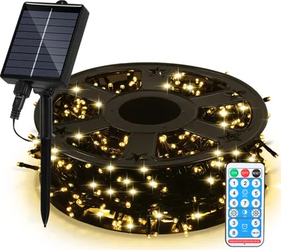 Obrázok produktu pre Bettizia LED solárne rozprávkové svetlá 30M 300LEDs vodotesné a s 8 režimami pre vonkajšie vnútorné záhradné párty a vianočné dekorácie vonkajšie osvetlenie dekorácie, teplá biela