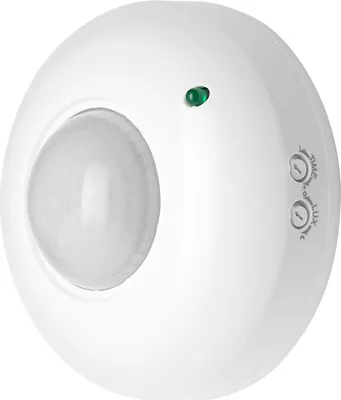 Immagine prodotto di Rilevatore di movimento a infrarossi con sensore crepuscolare a 360°. Regolabile