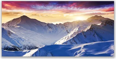 Produktbild von Tulup Leinwand-Bilder 140x70 Wandbild Canvas Kunstdruck Gebirge Landschaft