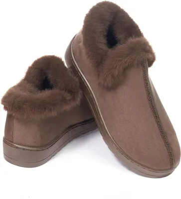 Produktbild von Damen Hausschuhe Plüsch Warm Bequem Anatomisch Braun 40