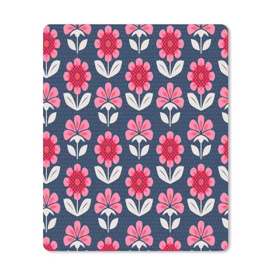 Obrázok produktu pre Podložka pod myš - Kvety - vzor - červená - 19x23cm - Rohožka pod myš