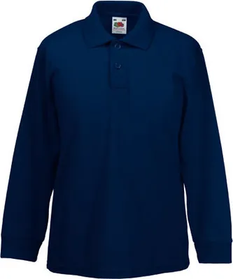 Produktbild von Fruit of the Loom - Kids Polo 65/35 Longsleeve - Deep Navy - 140