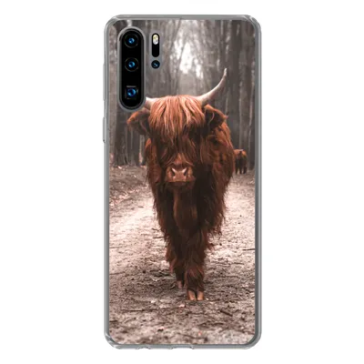 Produktbild von MuchoWow® Handyhülle Schutzhülle Hülle für Huawei P30 Pro Schottischer Hochländer - Wald - Kuh - Tiere - Natur Silikon Softcase Handy Hülle - Schutzdeckel