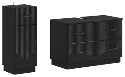 Immagine prodotto di vidaXL Set di due mobili da bagno HOORN, colore nero, materiale: legno composito