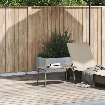 Produktbild von "2026 Promotion" Garten-Couchtisch Rechteckig Grau 80x40x37 cm Poly Rattan - Gartentische CC25636