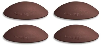 Produktbild von Bumms Türstopper für Boden und Wand, Braun, selbstklebend, kein Bohren erforderlich [4 Stück] - Ø 60 mm - Gummi-Wandstopper zum Schutz von Wänden - Türstopper, Türgriffschutz für Wände