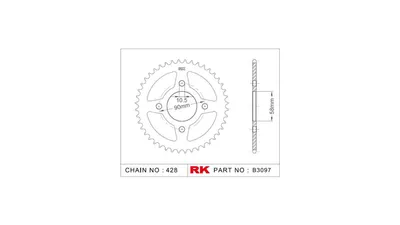 Produktbild von Rk Kettenrad 428 44z Stahl silber