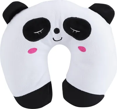 Produktbild von Tierisches Reise-Nackenkissen aus PP-Baumwolle, weich, U-förmig, Auto-Kopfstützenkissen, Panda