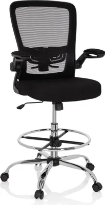 Produktbild von hjh OFFICE Counterstuhl VENDO WORK Arbeitsstuhl mit Armlehnen Stoff / Netzstoff