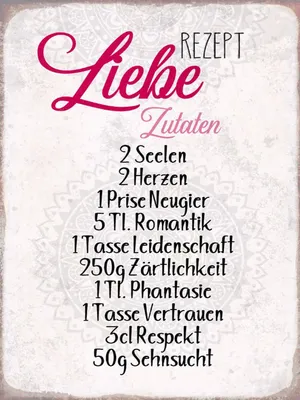 Produktbild von vianmo Holzschild 40x30 cm Rezept Liebe Zutaten