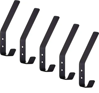 Produktbild von SOTECH Kleiderhaken Loxten 142 x 20 x 45 mm schwarz – Edelstahl, Garderobenhaken (5 Stück)