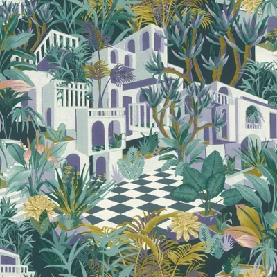 Produktbild von Rasch Calypso Vliestapete in Blau-Hellblau Tropical House 687415