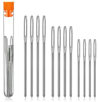 Produktbild von Stumpfe Nähnadeln mit großem Öhr, Stahl, für Garn und Stickerei, 9 Stück