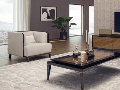 Obrázek produktu pro Moderní nábytek do obývacího pokoje, křeslo, designový interiér, bílá čalouněná sedací část