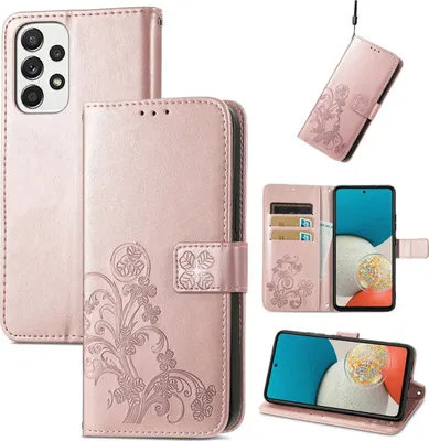 Produktbild von Mobigear Clover  Samsung Galaxy A73 Hülle Klapphülle Geldbörse - Roségold