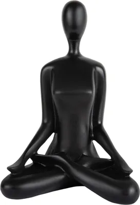 Produktbild von Present Time - Ornament Open Lotus - Schwarz - 15x11x21cm