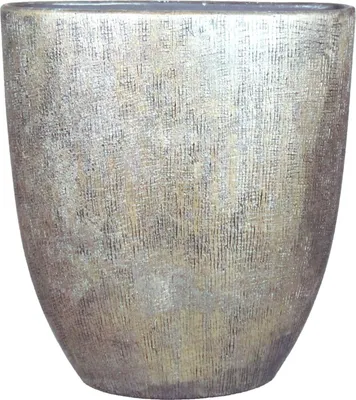 Produktbild von INNA-Glas Ovale Keramikvase mit Maserung, Gold, 51x17x57 cm - Dekovase