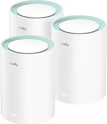 Zdjęcie produktu dla Cudy M1300 3-PACK, Biały, Wewnętrzny, System siatki, System, Status, Antena dookólna, 220 m²
