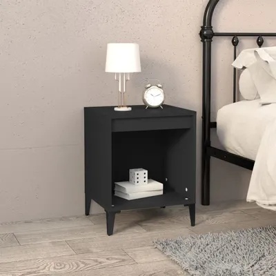 Image de vidaXL Table de nuit noire 40x35x50 cm