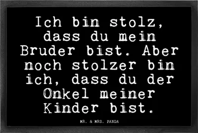 Produktbild von Mr. & Mrs. Panda Schmutzfangmatte Ich bin stolz, dass... 40 x 60 cm - Schwarz - Geschenk, Neffe Geburt, Schmutzmatte, Fussmatte, stolz, Sprüche, fußmatte, Nichte, Onkel