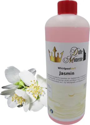 Produktbild von Dufte Momente | Whirlpool Duft 1 Liter Jasmin | mit naturreinen und natürlichen ätherischen Ölen | kein Schaum | vegan und ohne Tierversuche