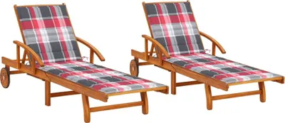 Produktbild von Maison Exclusive - Sonnenliegen 2 Stk. mit Auflagen Massivholz Akazie