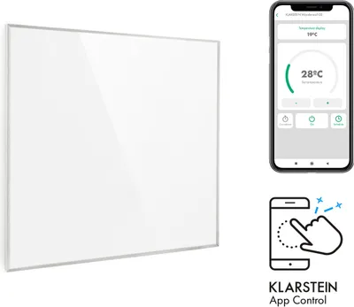 Klarstein Infrarotheizung mit Thermostat, 360W Elektroheizung, Smart Home Infrarotheizung zur Wandmontage, IR mit IoT/WiFi App-Control, Feuchtraum Flach-Heizkörper, CO2-Freie Wand Heizung