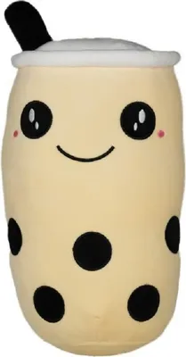 Produktbild von Bubble Tea Plüschtier Boba Kuscheltier Plüschpuppen Weiche XXL 30 cm  Kuscheltier Tee Weiche Puppe Teetasse Kissen Kinderspielzeug Beige natur