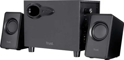 Produktbild von Trust Avora 2.1 PC Lautsprecher mit Subwoofer, 18 W (9 W RMS), Computer Boxen, Kompaktes Format, USB-Betrieb, 3,5 mm AUX Klinke, Lautsprecherset für PC/Laptop - Schwarz