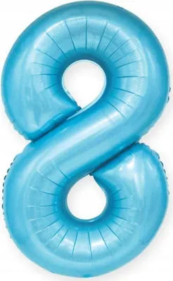 Image de Ballon 8 HUIT bleu pastel 100cm