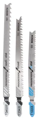 Produktbild von Stichsägeblatt-Set Progressor T-Schaft T 123 X; T 234 X; T 345 XF, 3-tlg.