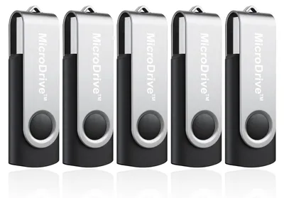 Produktbild von 5x 32GB USB 2.0 Stick Flash USB Drive Swivel USB Flashdrive Speicherstick Memorystick Farbe: Schwarz