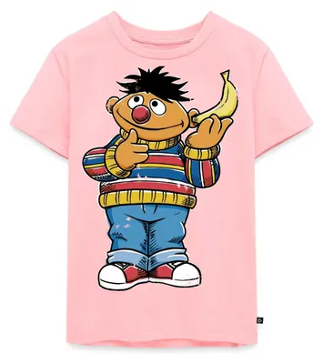 Produktbild von Spreadshirt Sesamstraße Ernie am Bananentelefon Kinder Premium T-Shirt, 134/140 (8 Jahre), Rosa
